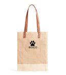 Wine Tote in Natural Paw