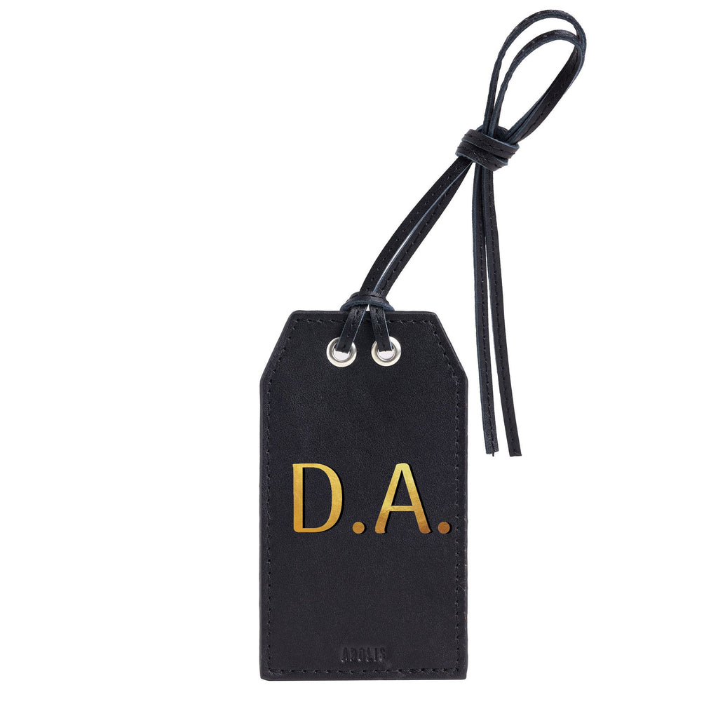 Personalized Leather Gift Tag with Gold Foil
