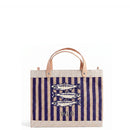 Petite Market Bag in Navy Stripe with Beaded Sardines | Pre order July 15