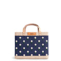 Petite Market Bag in Navy with Beaded Flowers