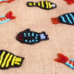 Petite Market Bag in Natural with Fish Tank Bead