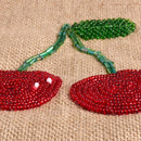Petite Market Bag with Beaded Cherries