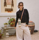 Crossbody Bottle Bag in Chenille Window Sage