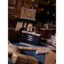 Petite Market Bag in Navy with Beaded Sardines | Ships: April 15