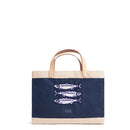 Petite Market Bag in Navy with Beaded Sardines | Ships: April 15