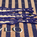 Petite Market Bag in Navy Stripe with Beaded Sardines | Pre order July 15