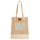 Wine Tote in Natural + Abigail Spencer Blue