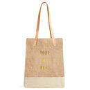 Wine Tote in Natural Gold Foil