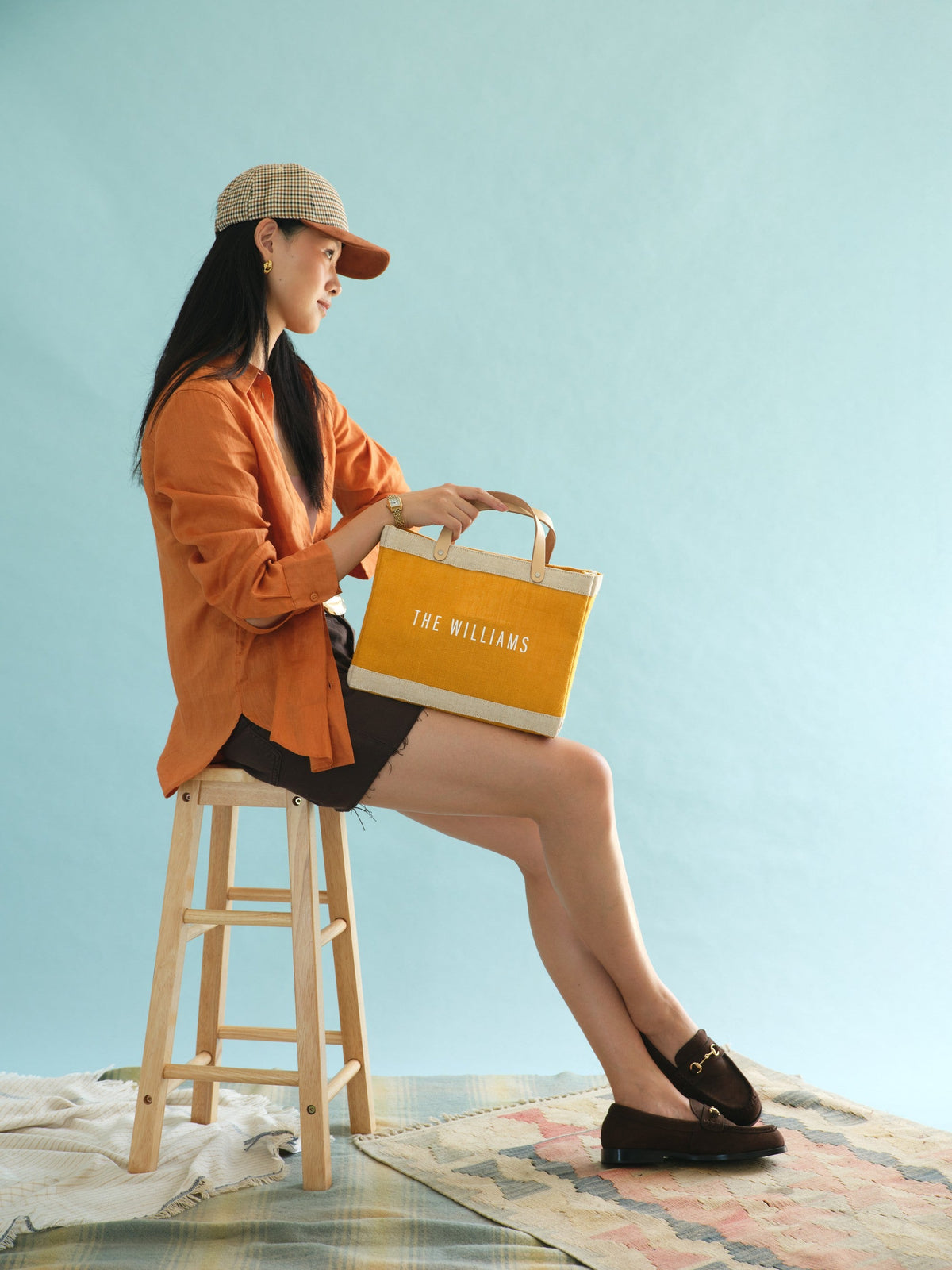 Petite Market Bag in Carrot: Mahj & Overshare (Mahjong Collection)