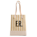 Wine Tote in Gold Stripe Large Monogram | Ships June 15