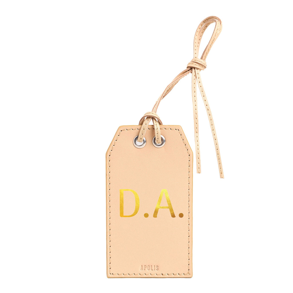 Personalized Leather Gift Tag with Gold Foil