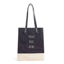 Wine Tote in Black Silver Foil