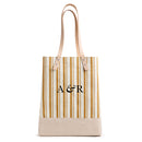 Wine Tote in Gold Stripe Ampersand | Ships June 15
