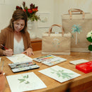 Wine Tote in Natural Bouquet by Amy Logsdon