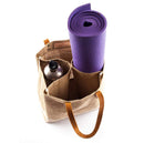 Wine Tote in Natural with Powder Blue Bow by Amy Logsdon