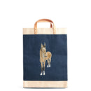 🎨 Custom Equestrian Portrait Market Bag in Navy for AWHC