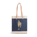 🎨 Custom Equestrian Portrait Market Tote in Navy for AWHC
