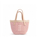 Petite Bucket Bag in Blush - front, personalize with your text