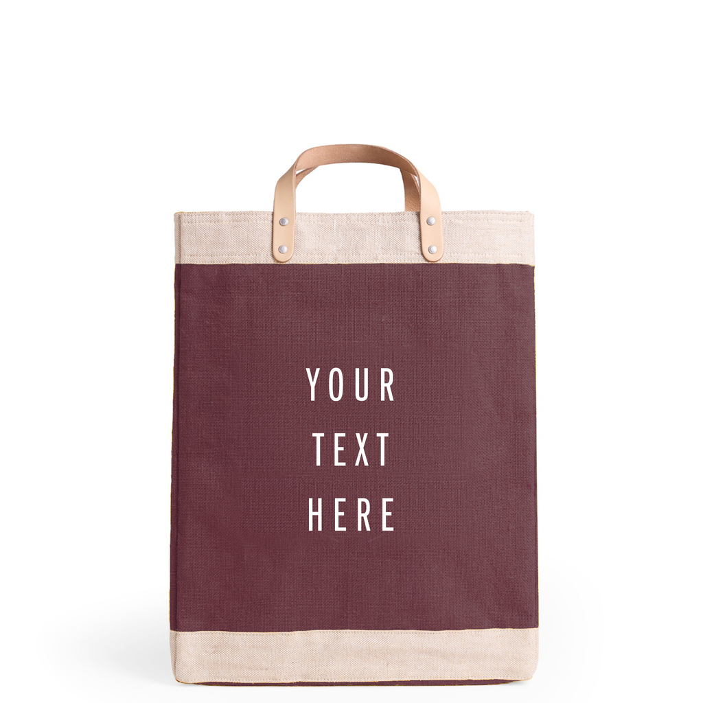 Market Bag in Mulberry — personalization preview