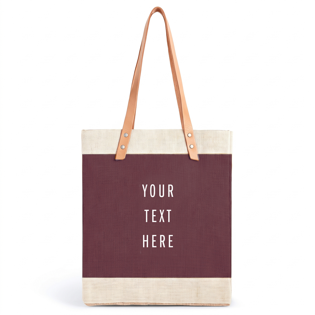 Market Tote in Mulberry — personalization preview
