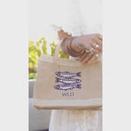 Petite Market Bag with Beaded Sardines