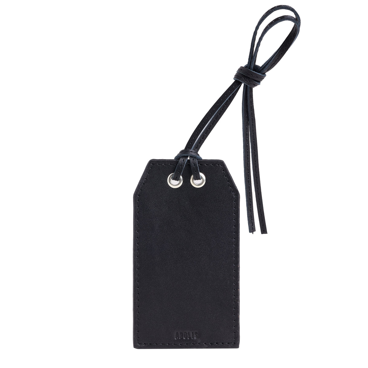 Personalized Leather Gift Tag Monogram Shadow in Black