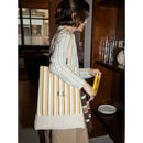 Wine Tote in Gold Stripe | Ships June 15