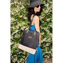 Wine Tote in Black Gold Foil