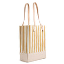 Wine Tote in Gold Stripe Large Monogram | Ships June 15