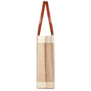 Market Tote in Natural with Black Monogram